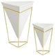 2-Piece Trigg Desk Vessel White and Brass Set