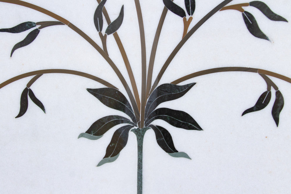 Marble Gemstone Inlay Campanula Wall Panel
