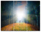 Men and Bright Sunlight Panorama, Landscape Triptych Canvas Art, 36x28, 3 Panels
