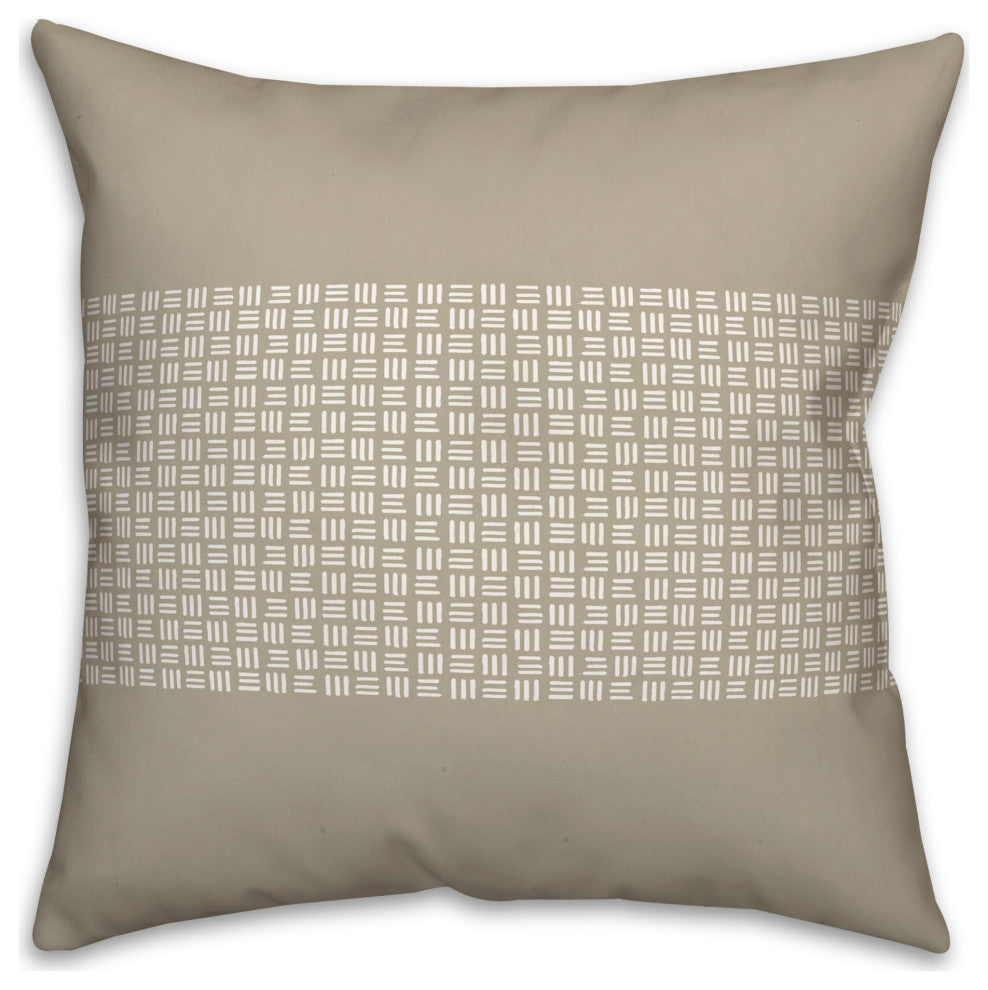 Gray Wicker Pattern 18x18 Spun Poly Pillow