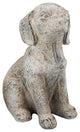 Distressed Dog Statue, White