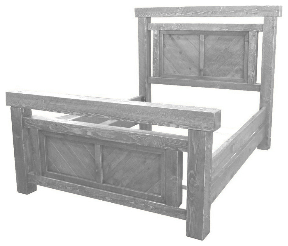 Barnwood Style Timber Peg Panel Bed, Thunder White, King