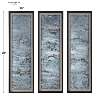 Uttermost Ocean Swell Painted Metal Art, 3-Piece Set, 3 cartons