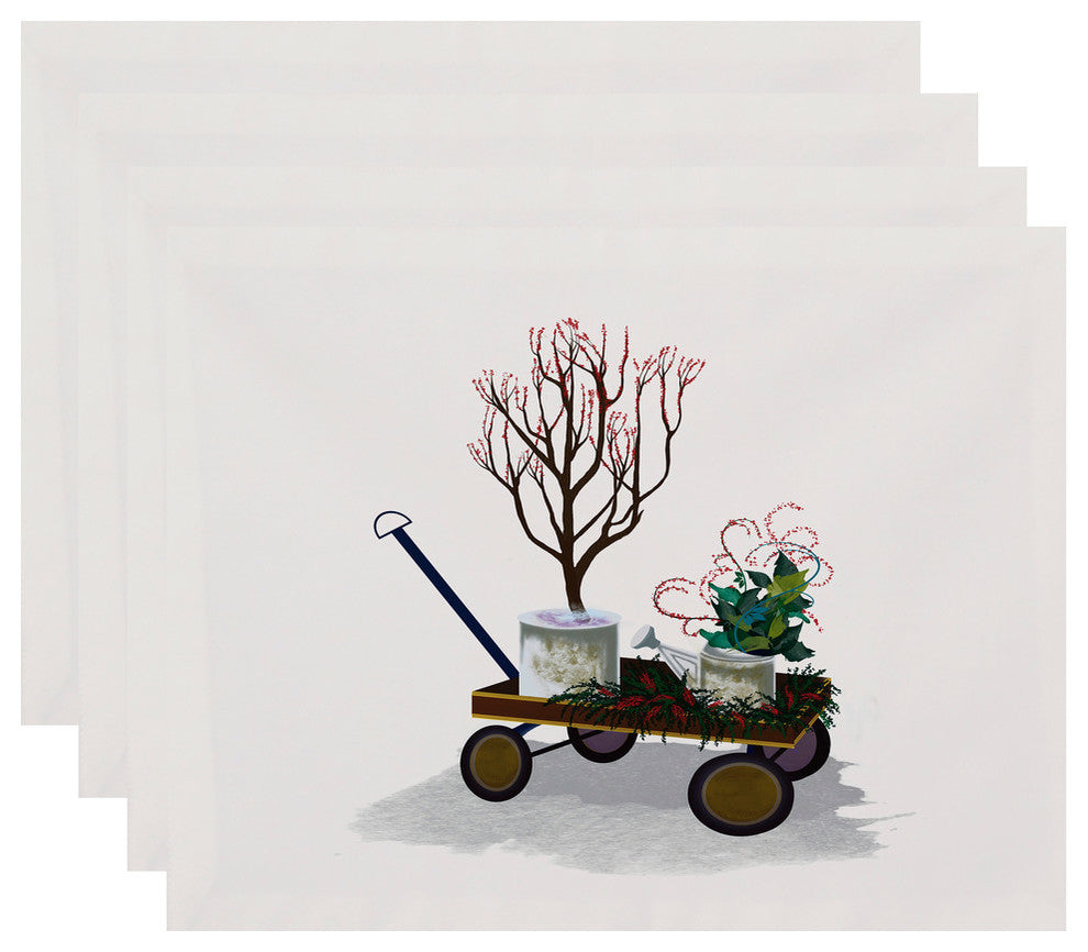 Farmhouse Holiday, Geometric Print Placemat, Off White (Set of 4), 18 x 14"