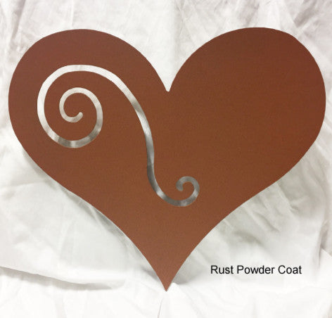 Heart Art, Rust Powder Coat, Garden Stake