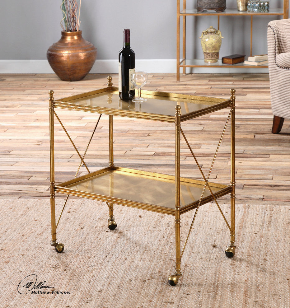 Uttermost Amaranto Gold Serving Cart
