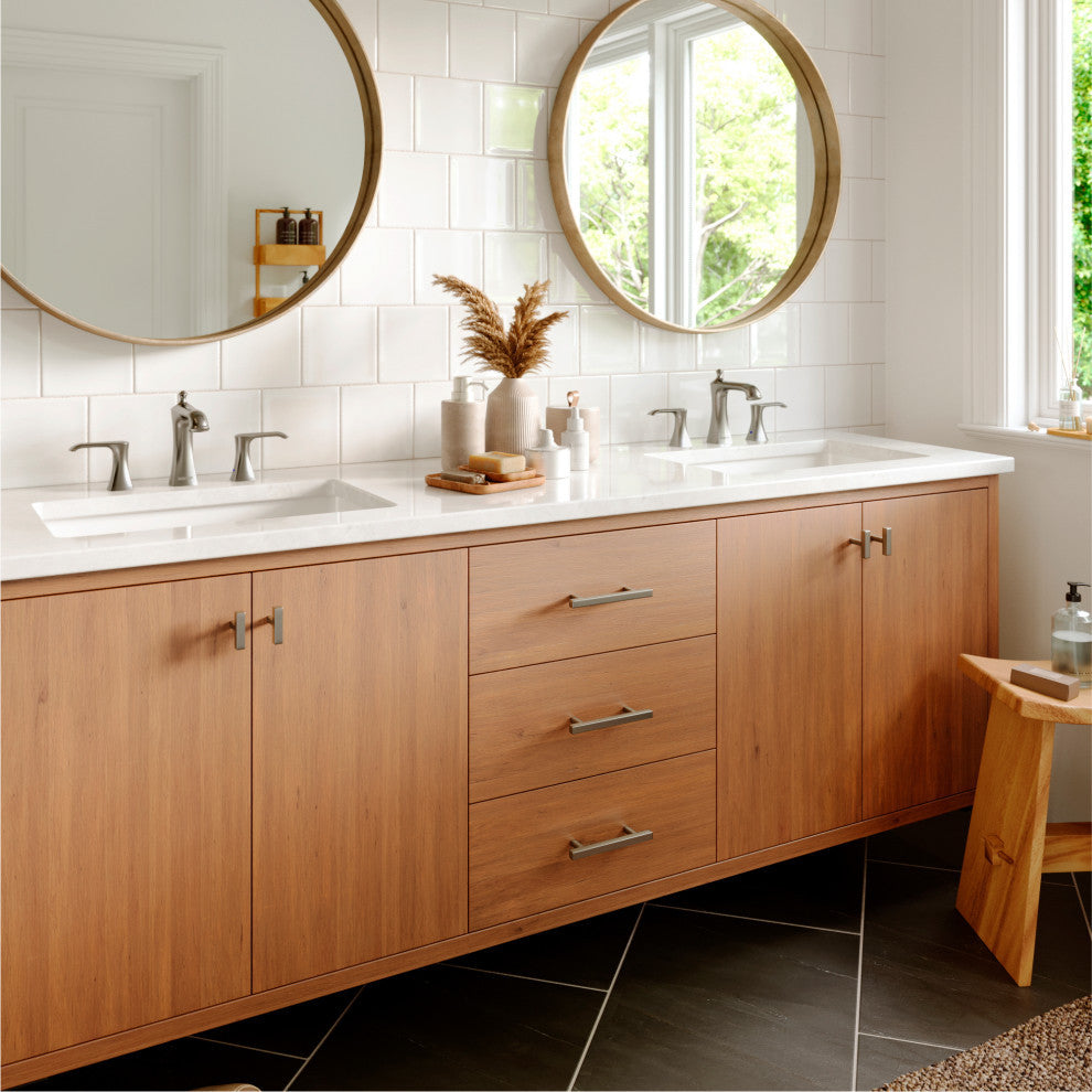 Karran 3-Hole 2-Handle Bathroom Faucet With Pop-Up Drain, Stainless Steel