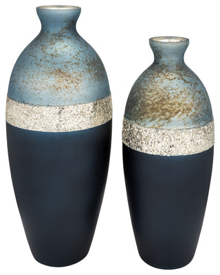 Glass, 18" Tri-Colored Glittered Vase, Multi