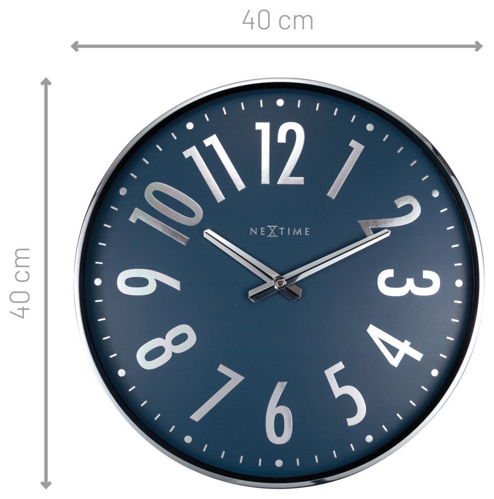 Alchemy 16" Metal Wall Clock, Blue