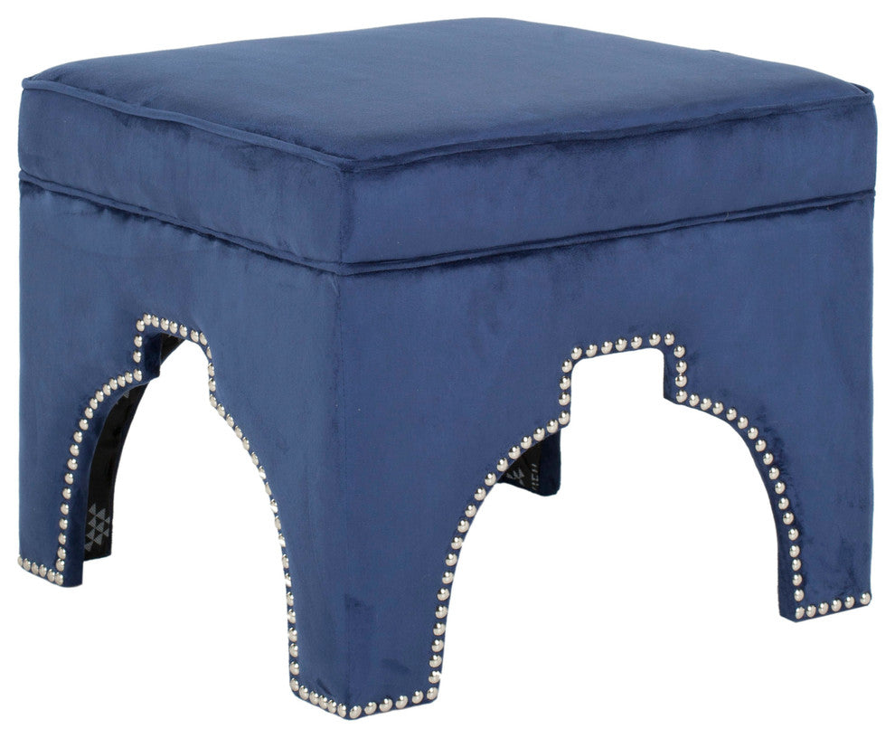 Safavieh Grant Ottoman, Navy, Fabric