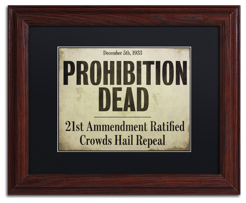 Color Bakery 'Prohibition' Art, Wood Frame, Black Matte, 14"x11"