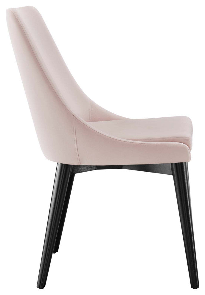 Viscount Accent Performance Velvet Dining Chairs, Set of 2, Pink