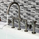 KS2334CG Bridge Kitchen Faucet With Brass Sprayer, Black Stainless