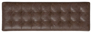 Penelope Leather Ottoman Bench, Brown
