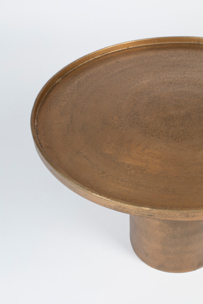 Antique Gold Pedestal Coffee Table | DF Mason