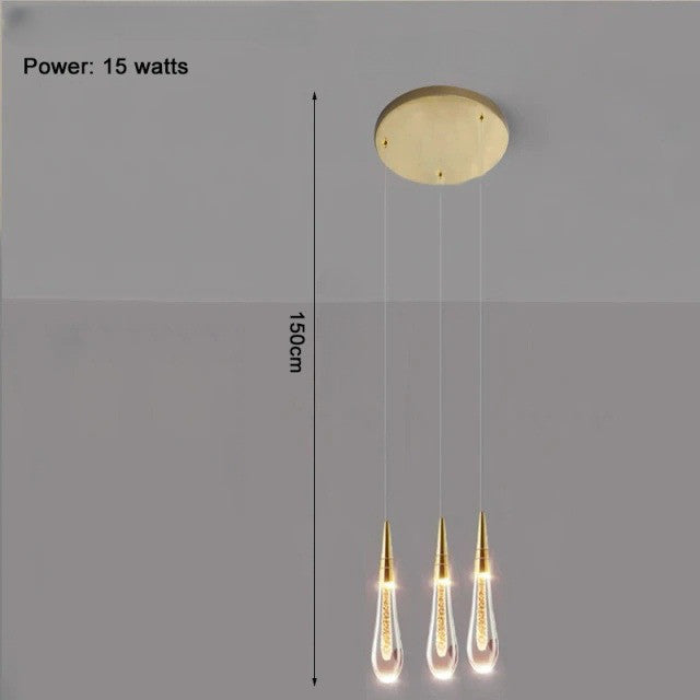 MIRODEMIÂ® Villefranche-sur-Mer Water Drop Design Crystal Chandelier, 3 Lights