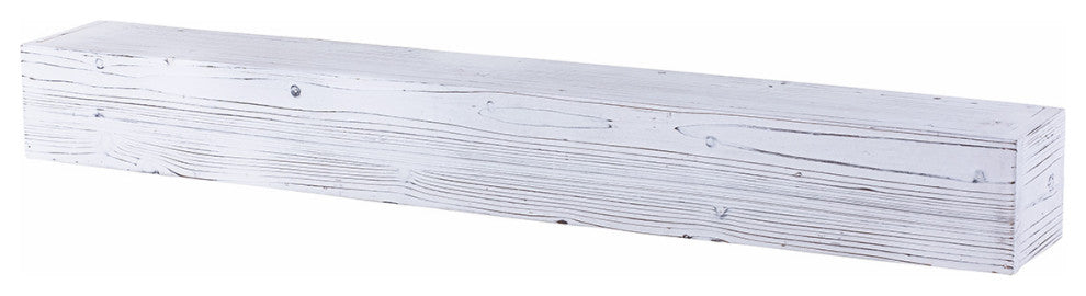 Weathered Beam Mantel, Rustic White, 72"