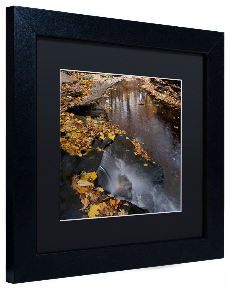 'Lakeview Autumn Waterfall #2' Matted Framed Canvas Art by Kurt Shaffer