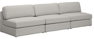 Beckham Linen Textured Fabric Upholstered 3-Piece Modular Sofa, Beige