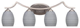 Zilo 4 Light Bath Bar Shown, Graphite Finish With 5" Gray Matrix Glass