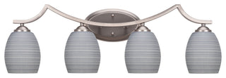 Zilo 4 Light Bath Bar Shown, Graphite Finish With 5" Gray Matrix Glass