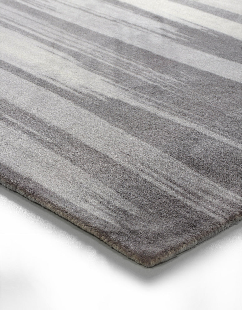 Gray Brush Stroke Contemporary Modern Area Rug, 7'6"x9'6"