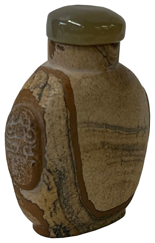 Collectible Natural Agate Stone Carved Snuff Bottle Display Art Hws2387