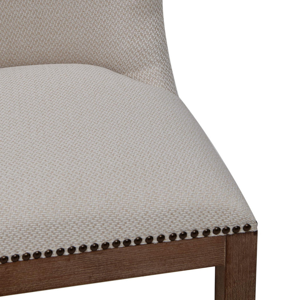 Dorsey Dining Side Chair Drift Wood Legs, Set of 2, Cardiff Cream, Fabric