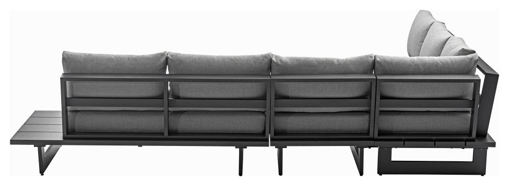 Maldives Grey Water Resistant Fabric Outdoor Patio Modular Sectional