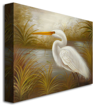 'White Heron' Canvas Art by Rio