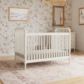 Liberty 3-in-1 Convertible Spindle Crib With Toddler Bed Conversion Kit, Warm White