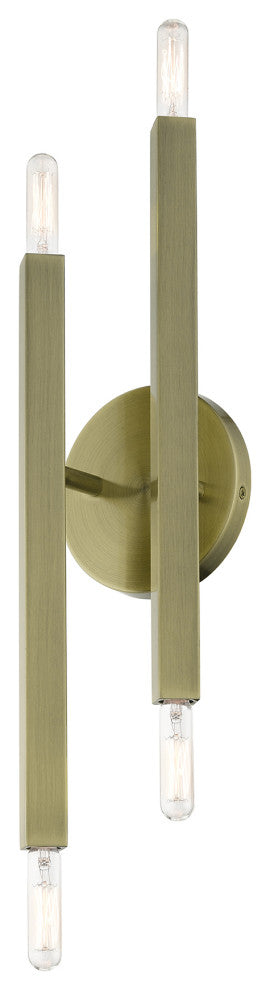 Livex Lighting Monaco 4-Light Antique Brass Sconce