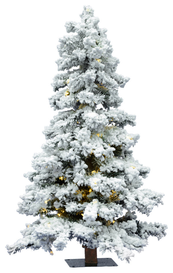 Vickerman A806241Led 4' Flocked Spruce Christmas Tree, Warm White Lights