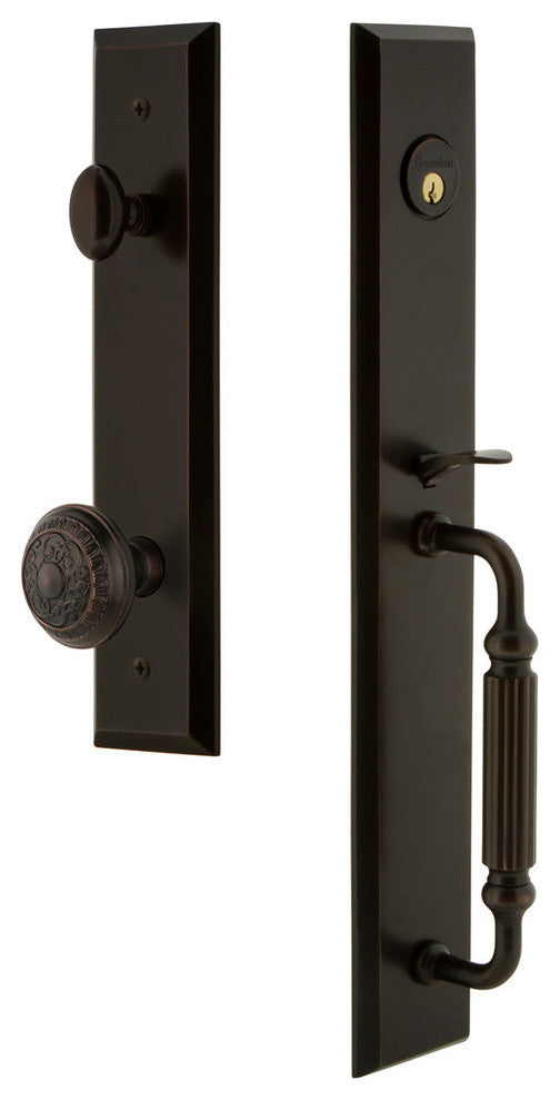 Fifth Avenue 1-Piece Dummy Handleset, F Grip and Windsor Knob, 849681