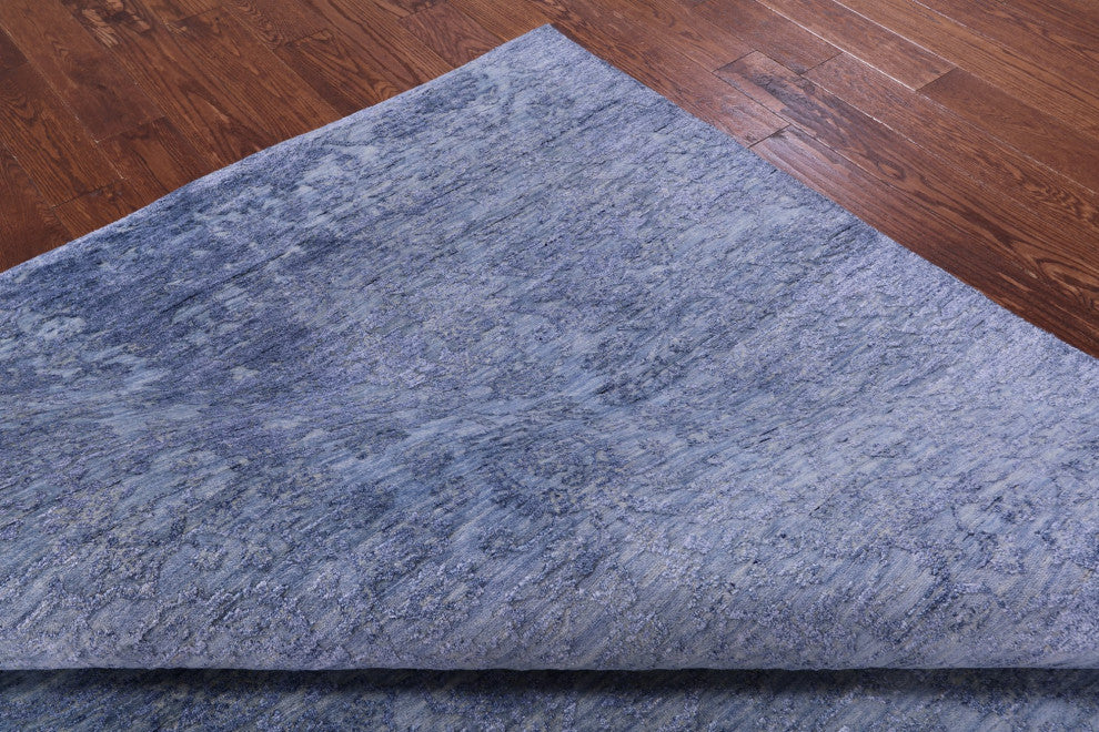 7' 11" X 9' 11" Wool and Silk Modern Handmade Rug Q11751