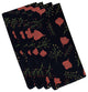 Spring Blooms, Floral Print Napkin, Navy Blue, Set of 4