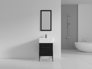 Fine Fixtures Modern Vanity Set, Black Marble, 20", Black Hardware