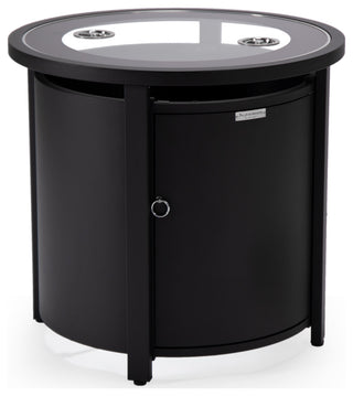 LeisureMod Walbrooke Patio Round Tank Holder, Black