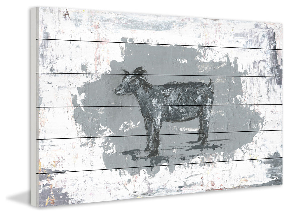 "Tranquil Nanny" Painting Print on White Wood, 36"x24"