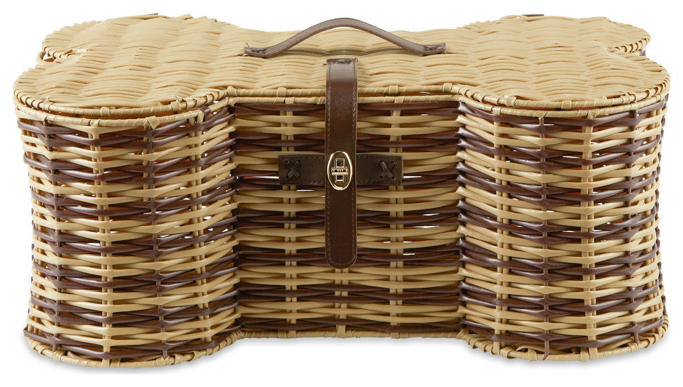 Stripe Bone Shape Toy Basket Small 17.5x11x7.5