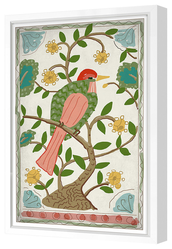 Pink Throated Thrush Fine Art Print, White, 28"x19"