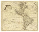 "America, 1747" Digital Paper Print by Emanuel Bowen, 18"x15"