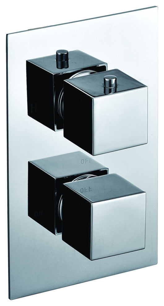 ALFI brand AB2601-PC Polished Chrome Knob 1 Way Thermostatic Shower Mixer