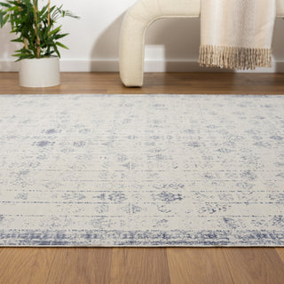 Ayla Blue/Gray Transitional Tribal Waterproof Area Rug, 2' X 5'