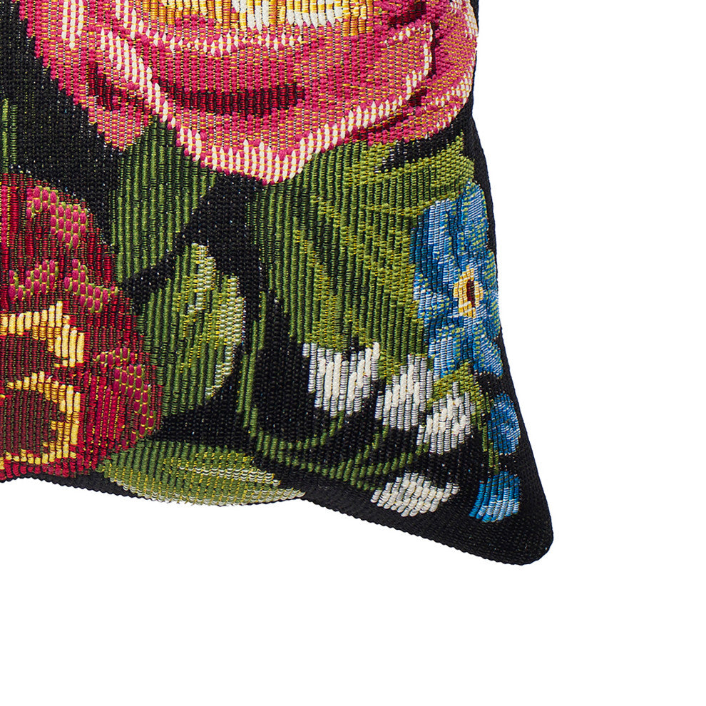 Marina Secret Garden Indoor/Outdoor Pillow Black 12"x18"