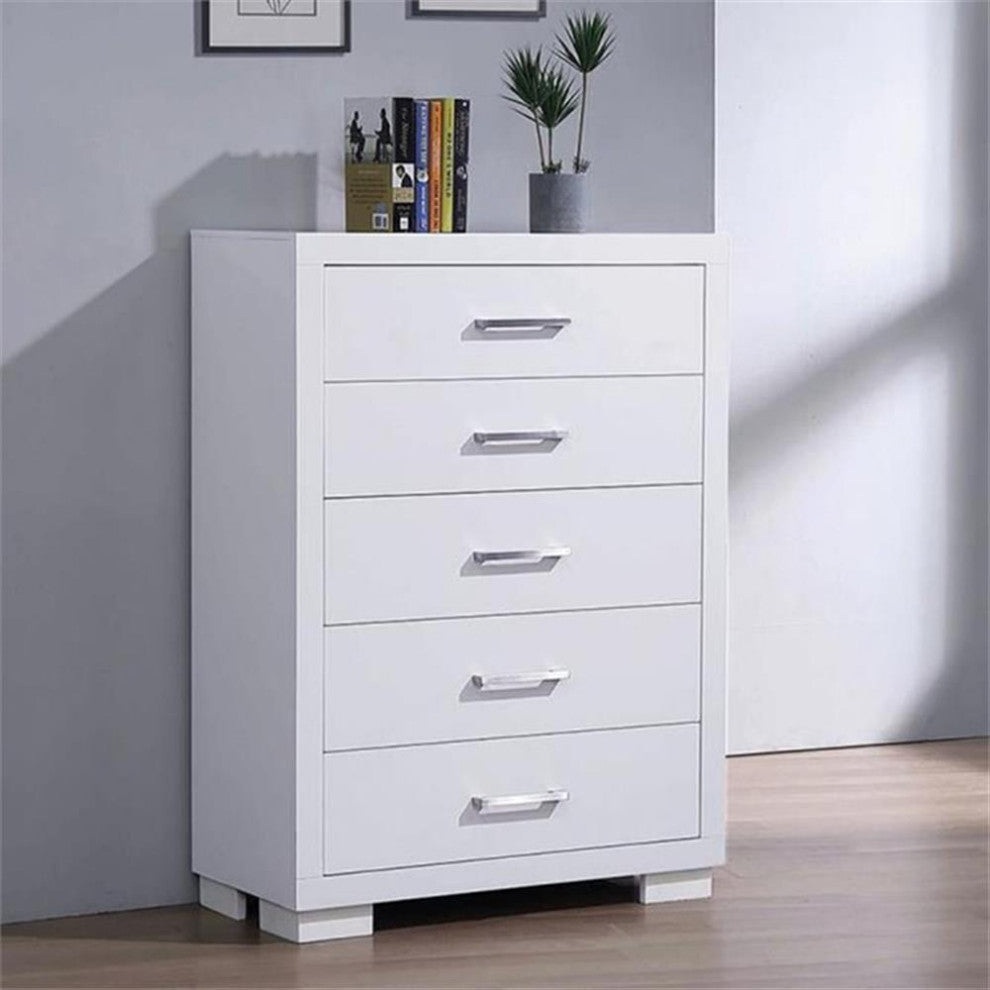 Coaster Jessica Contemporary Wood 5-Drawer Rectangular Chest in White