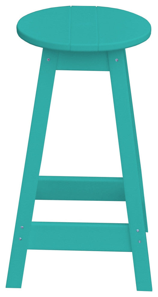 Poly Lumber Bar Stool, Aruba Blue, Counter Height, Round