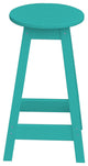 Poly Lumber Bar Stool, Aruba Blue, Counter Height, Round