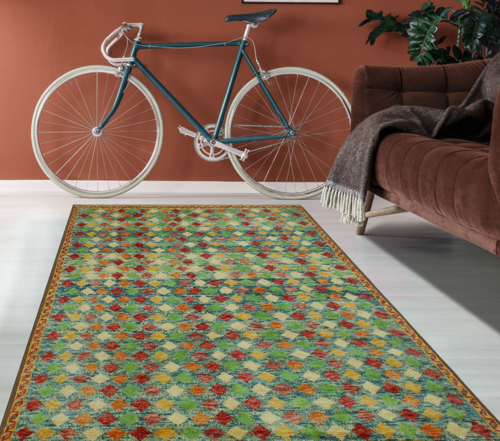 Balochi Kathlene Red/Green Rug, 4'0x6'0