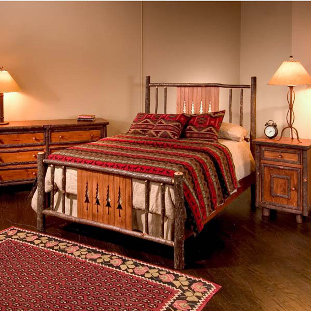 Pine Tree Bed, Natural Bark Finish, Twin